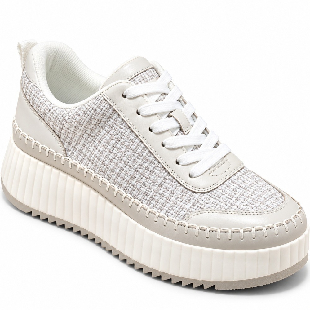 Universal Thread Persephone Silver Woven Platform Sneakers Womens 8 New